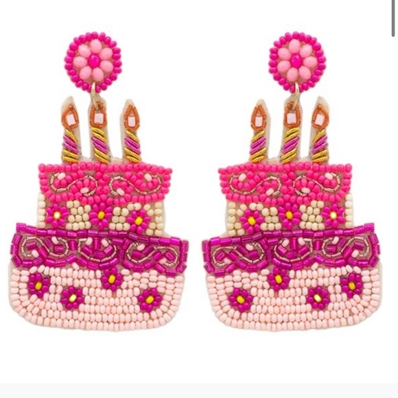 Jewelry - Birthday Queen Earrings‎ Viola Seed Bead Pink